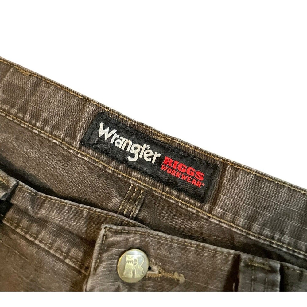 Vintage Wrangler Riggs Workwear Mocha Brown Carpenter Pants Size 36x32 USA - Picture 8 of 8
